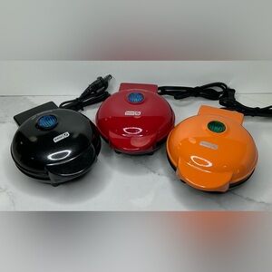 3 Dash Mini Maker Electric Griddles Skull, Pumpkin & Heart Tested Pre owned